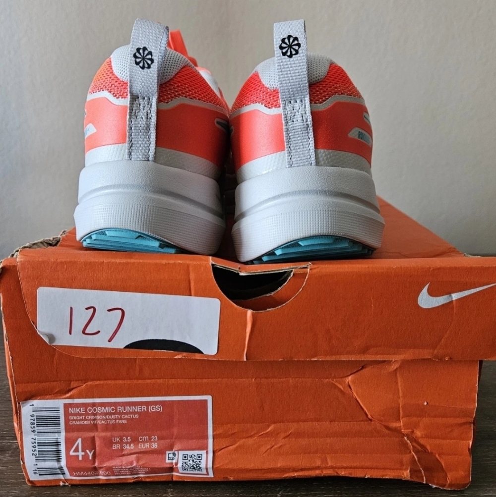 Nike Kids Coral Athletic Sneakers with Teal Accent - Picture 2 of 6